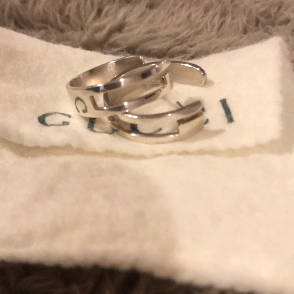 Gucci Sterling Silver “G” hoop earrings